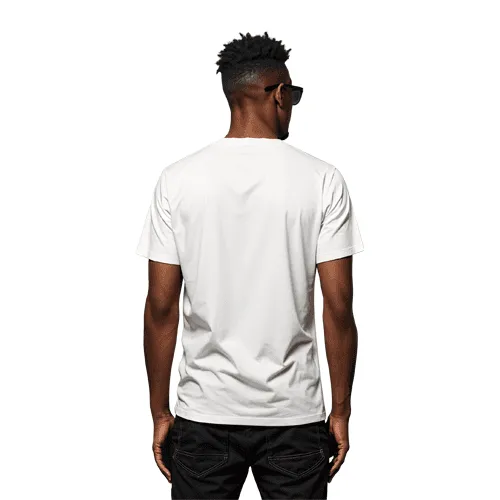 Back view of Black man t-shirt mockup