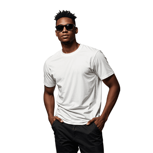 Black man t-shirt mockup