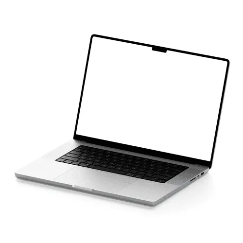 MacBook Pro mockup 16-inch silver left