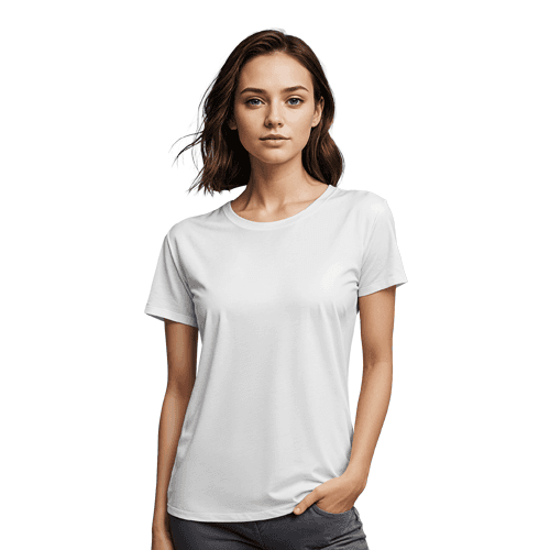 Female model with t-shirt mockup