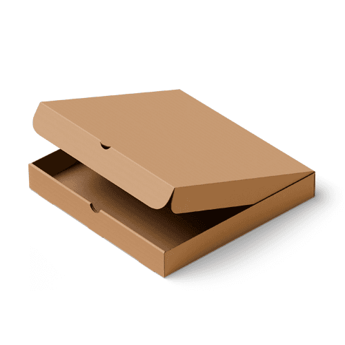 Half open brown pizza box mockup