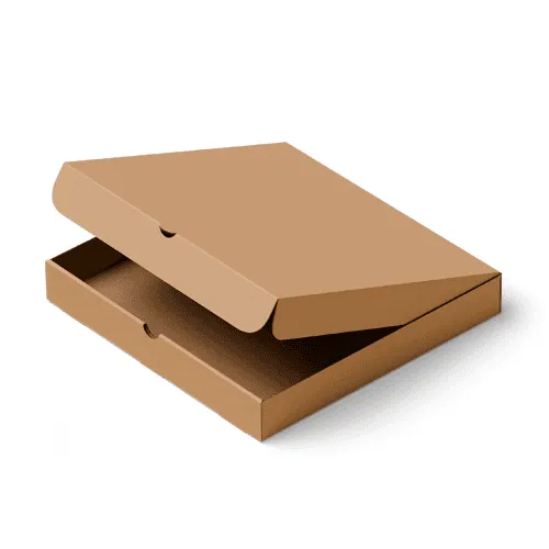 Half open brown pizza box mockup