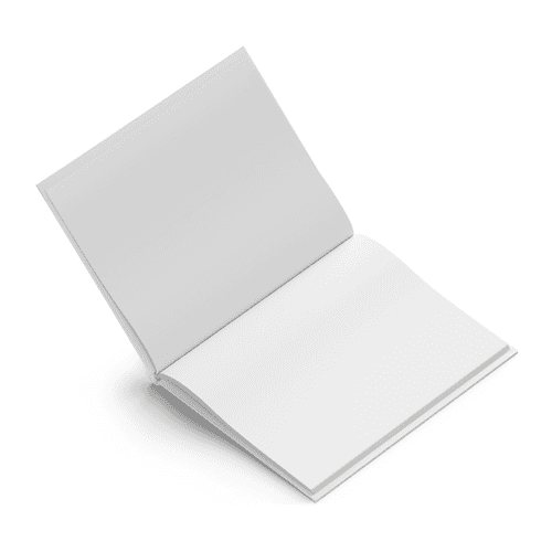 US Letter Hard Cover Half Open Book Mockup