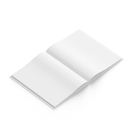 US Letter Hard Cover Open Book Mockup Left