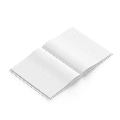 US Letter Hard Cover Open Book Mockup Left