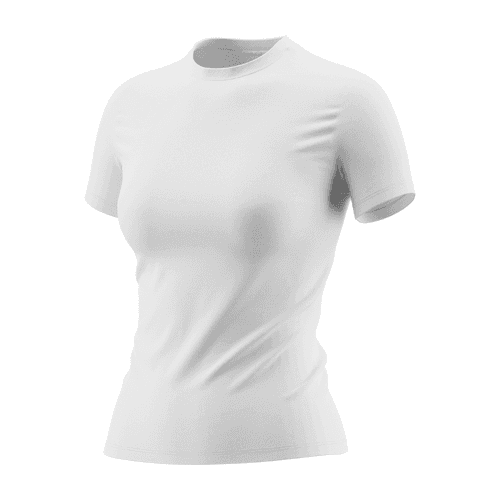 Woman Crew Neck T-Shirt Mockup Left