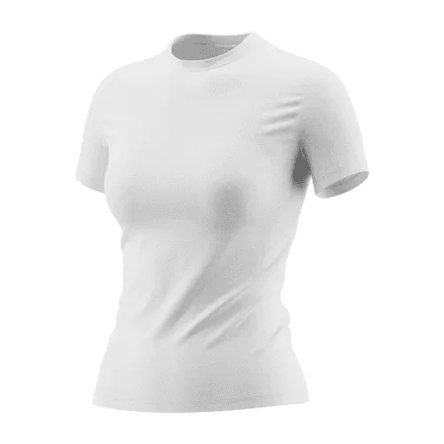Woman Crew Neck T-Shirt Mockup Left