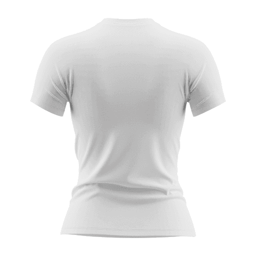 Woman Crew Neck T-Shirt Mockup Back