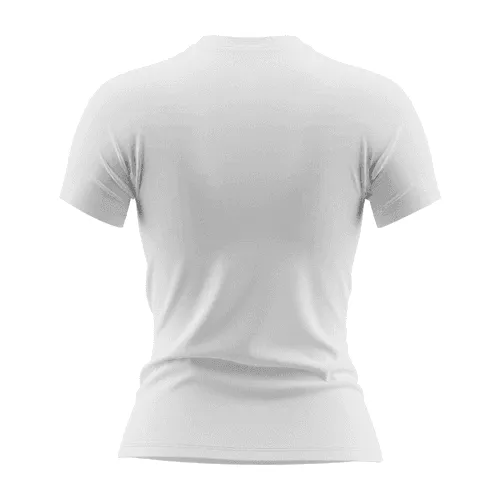 Woman Crew Neck T-Shirt Mockup Back