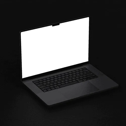 MacBook Pro 16-inch Space Black on the Dark
