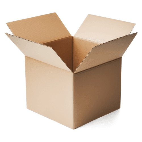 Kraft Mail Box Mockup Square Opened