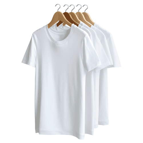 Multiple T-Shirt Mockup Stack With Hangers