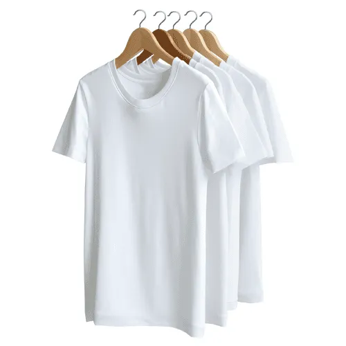Multiple T-Shirt Mockup Stack With Hangers