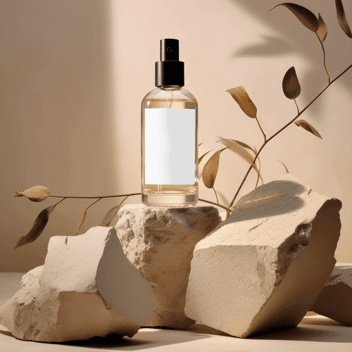 Transparent Spray Bottle Mockup