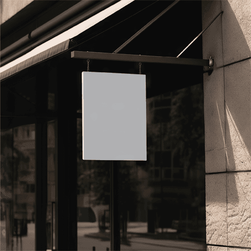 Wall Mounted Sign Mockup
