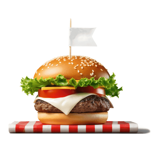 Small Flag Mockup Stuck On A Hamburger