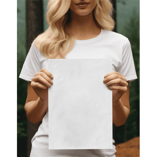 Hand Holding A4 Paper Mockup