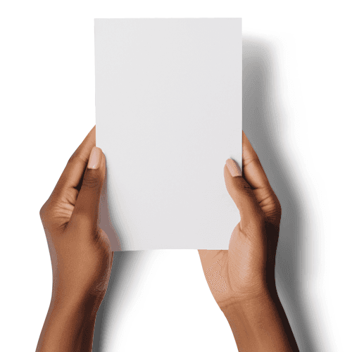 Hand Holding A5 Paper Mockup
