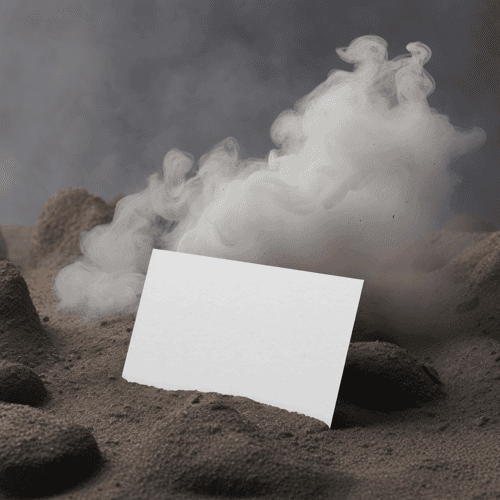 Business Card Mockup With A Smoky Background