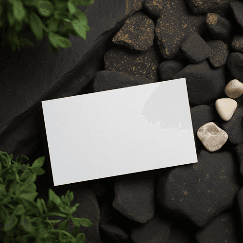 Business Card Mockup On Stones