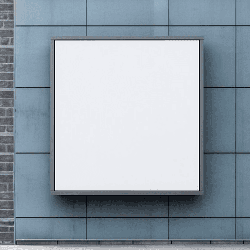 Front View Building Wall Billboard Mockup