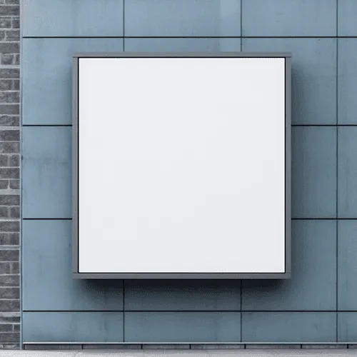 Front View Building Wall Billboard Mockup