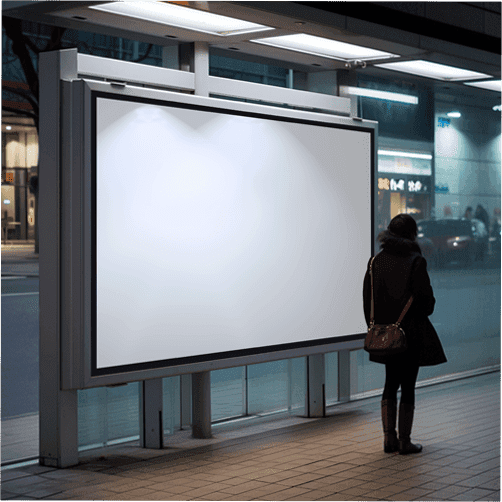 Billboard Mockup With Bus Station