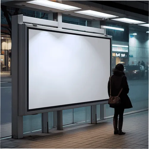 Billboard Mockup With Bus Station