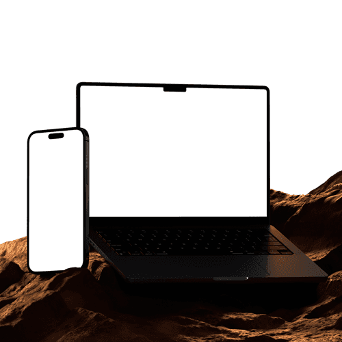 MacBook And iPhone Mockup With Rock Prop