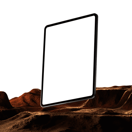 iPad Mockup With Rock Prop
