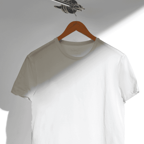 White Oversize T-shirt Mockup Hanging On Stand C