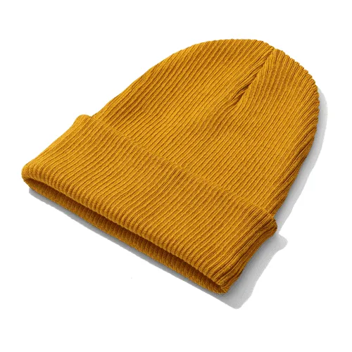 Perspective Yellow Beanie Mockup