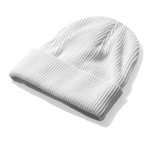 Perspective Wrinkled White Beanie Mockup