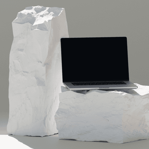 MacBook Pro 16-inch Mockup on a Rock