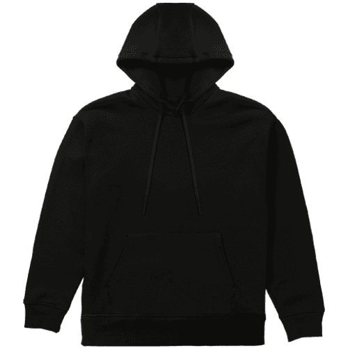 Black Pocket Pullover Hoodie Mockup Front View