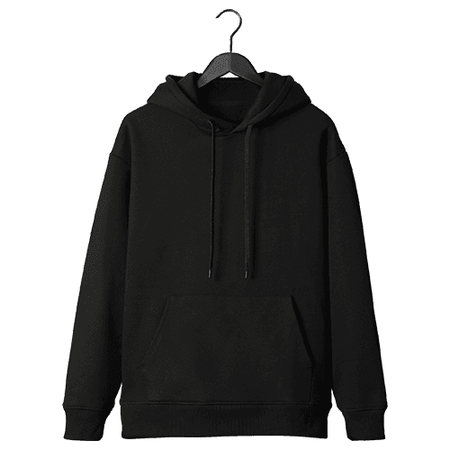 Hanging Pocket Pullover Black Hoodie Mockup