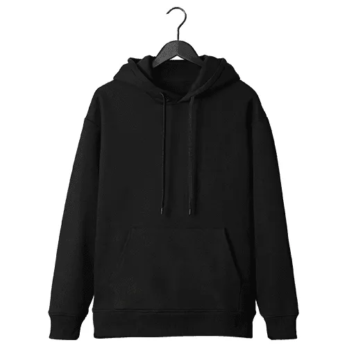 Hanging Pocket Pullover Black Hoodie Mockup