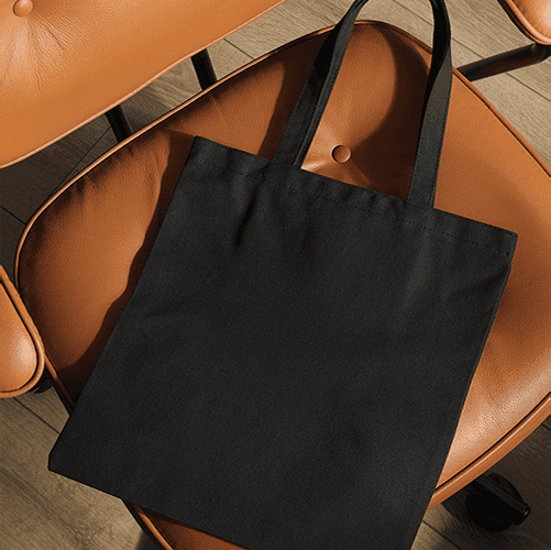 Fabric Tote Bag Mockup On A Chair