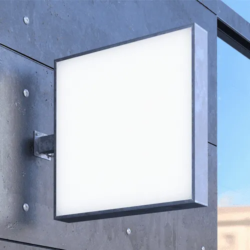 Square Signboard Wall Mounted Mockup