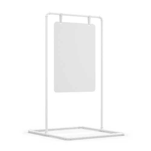 Signage Leather Straps Stand Right View Mockup
