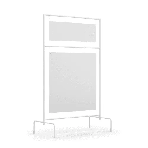 White Signage Stand Right View Mockup