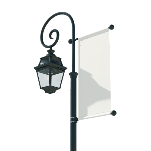 Street Lamp Banner Mockup Left View