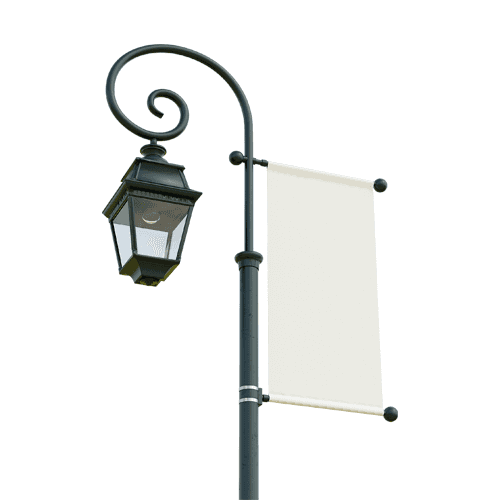 Street Lamp Banner Mockup Right View
