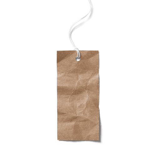 Wrinkled Kraft Label Tag with String