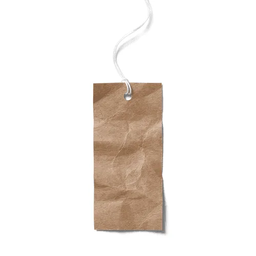 Wrinkled Kraft Label Tag with String
