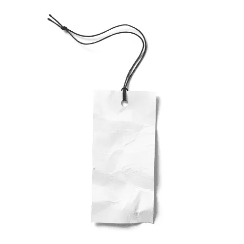 Wrinkled White Label Tag with String