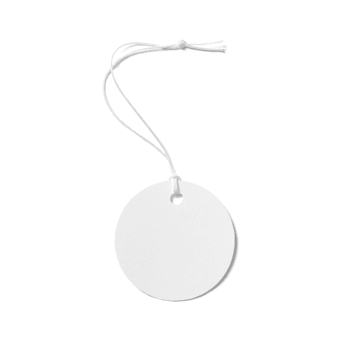 Round Label Tag With White String Mockup