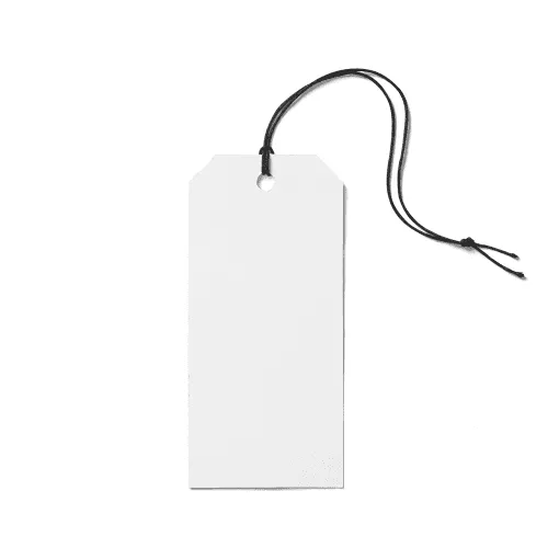 White Luggage Label Tag String Mockup