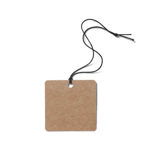 Rounded Kraft Label Tag with String Mockup