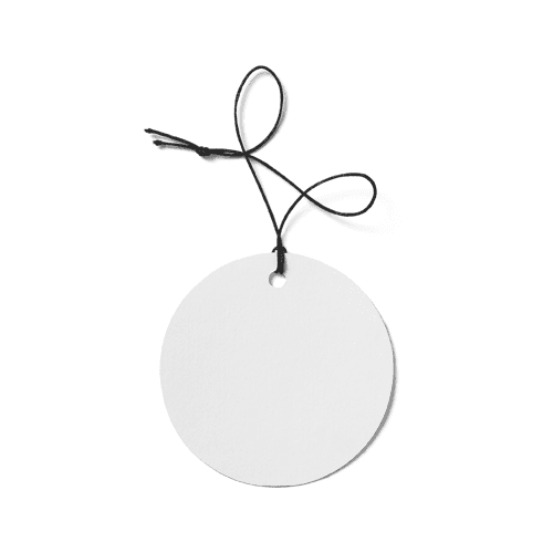 Round Label Tag With String Mockup